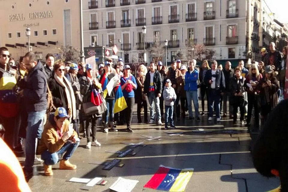 Venezolanos en Madrid Protesta enero 2018