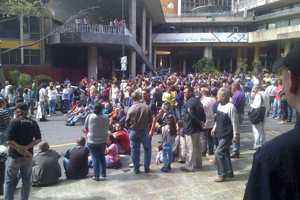 Trabajadores del CNE Protesta febrero 2018