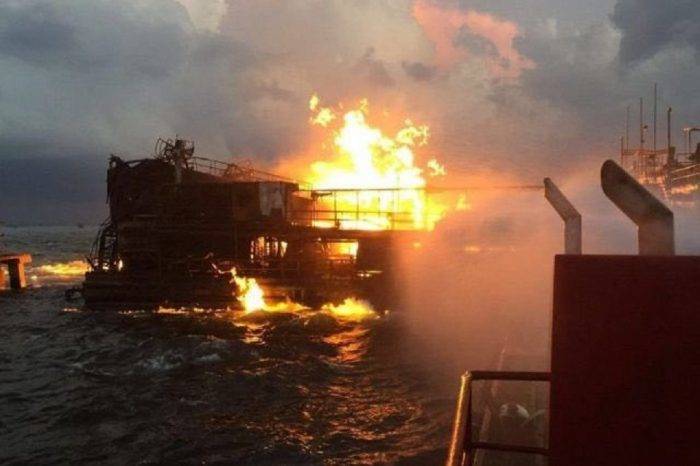 Explosión pozo Pdvsa Costa Oriental del Lago Zulia