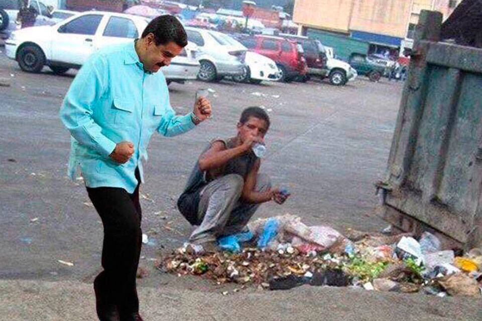 Nicolás se burla del hambre. Foto: NotiCensura
