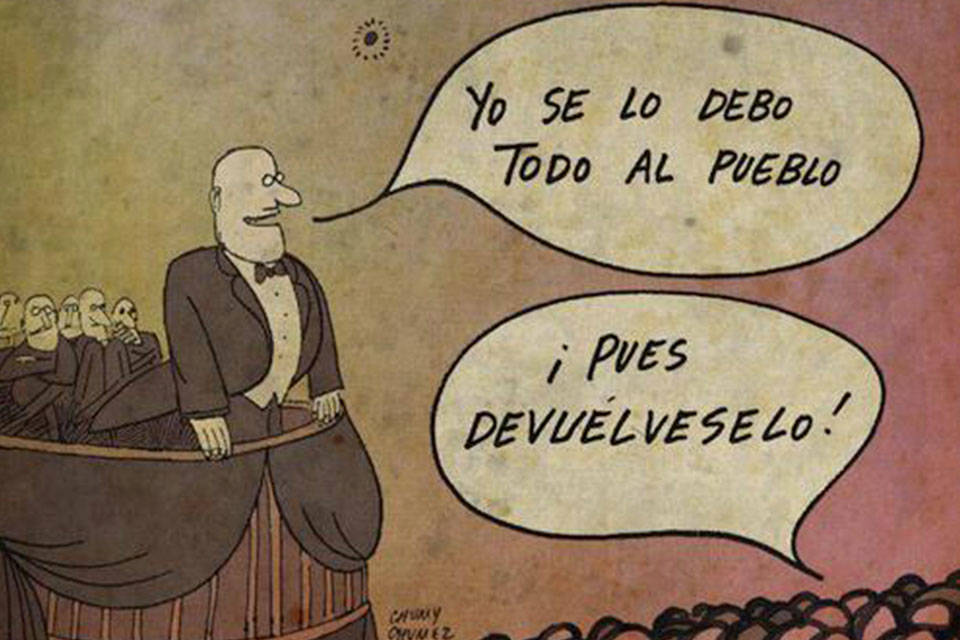 Populismo. Caricatura de: Lorena Arraiz Rodríguez