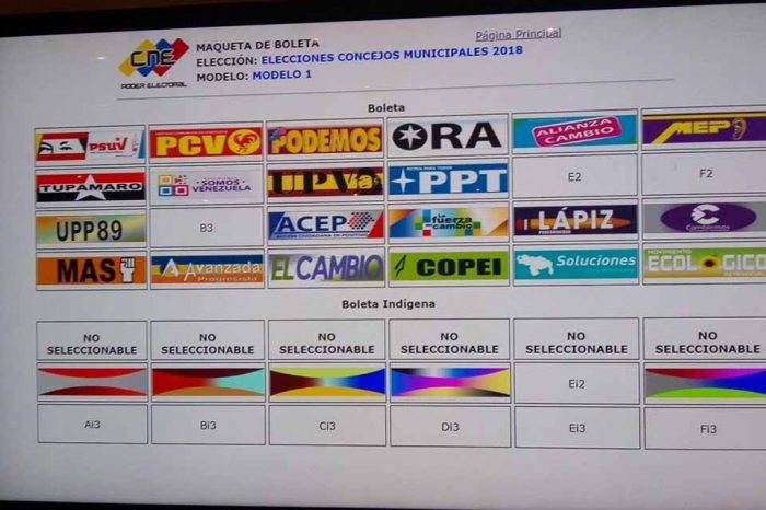 CNE boleta elecciones concejales 2018