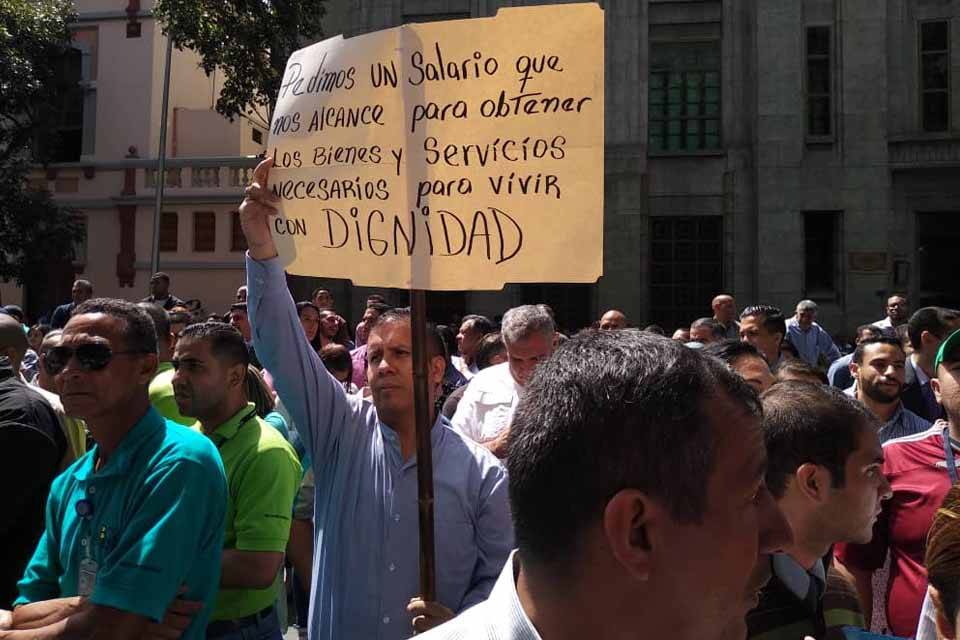 Trabajadores protesta BCV