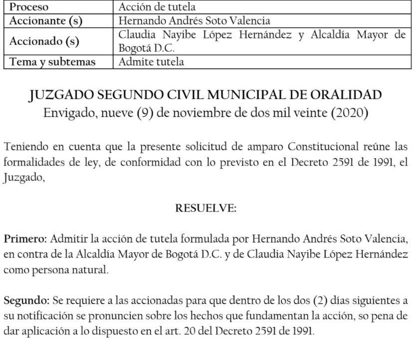Juzgad alcaldesa bogotá 2