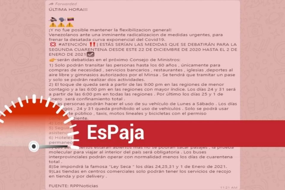 EsPaja Verificación. Cuarentena