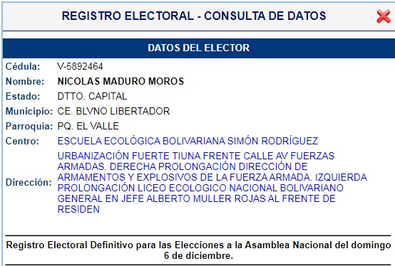 Cento electoral d Maduro