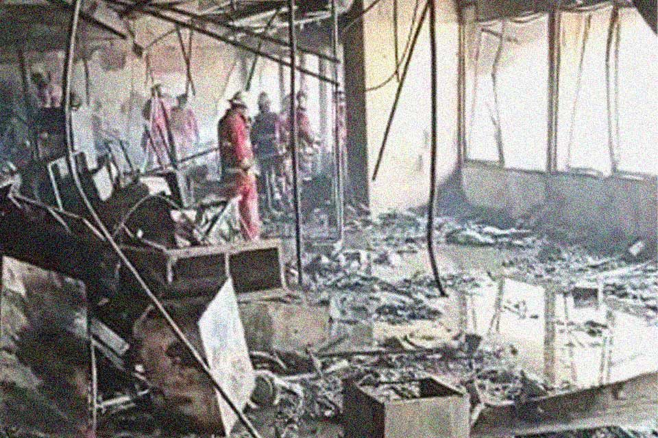 Incendio en el Ministerio de Educación