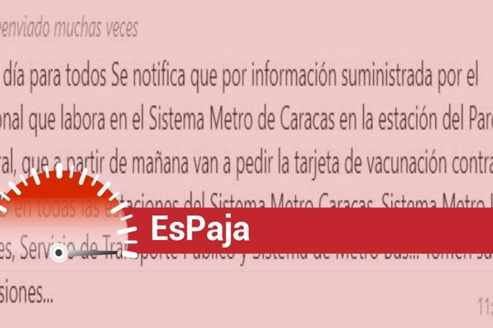 EsPaja Metro tarjeta covid