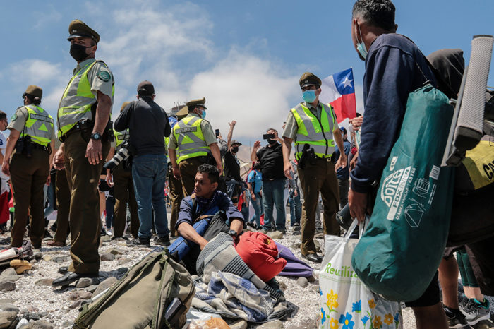 quema de pertenencias a migrantes en Chile