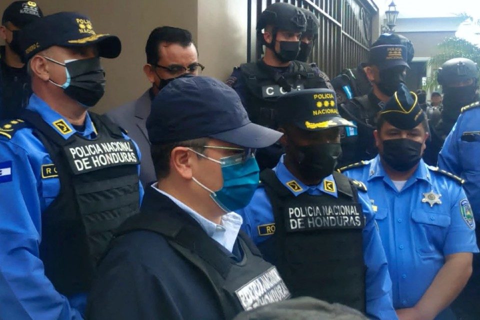 Juan Orlando Hernández Honduras arrestad Honduraso