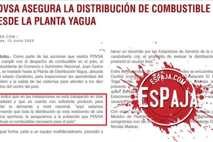 EsPaja combustible Pdvsa planta yagua