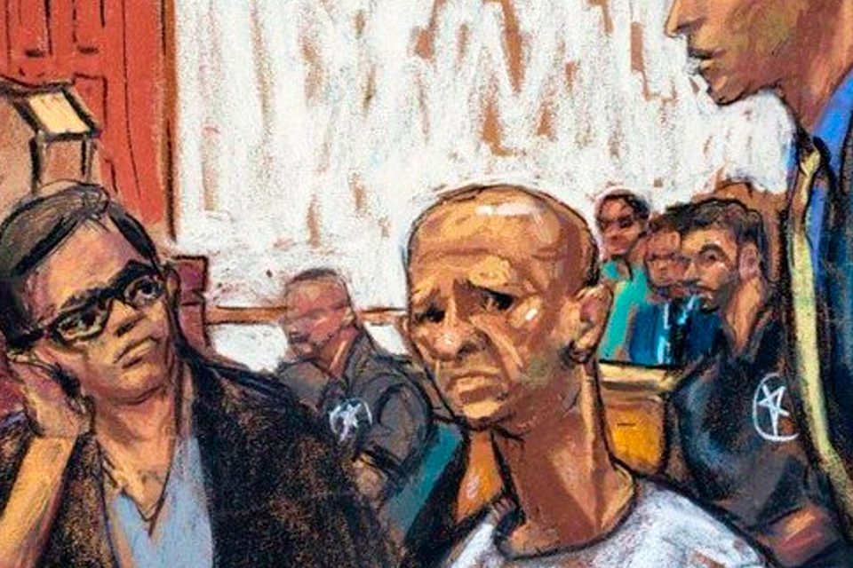 Dibujo judicial Hugo Carvajal