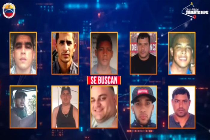 Criminales más buscados Ministerio de Interior y Justicia septiembre 2023