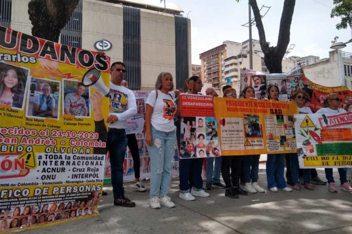 Familiares desaparecidos en Isla San Andrés