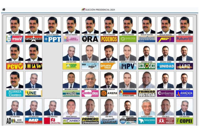 Boleta tarjetón electoral presidenciales 2024