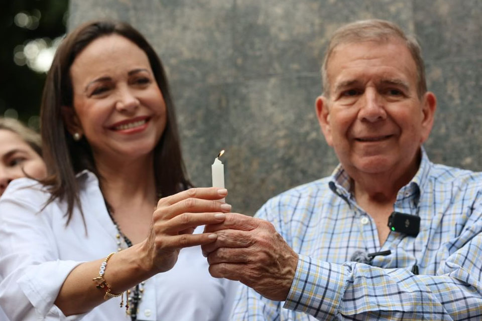 María Corina Machado y Edmundo González. Oración. 220724 convocados Sájarov Karim Khan