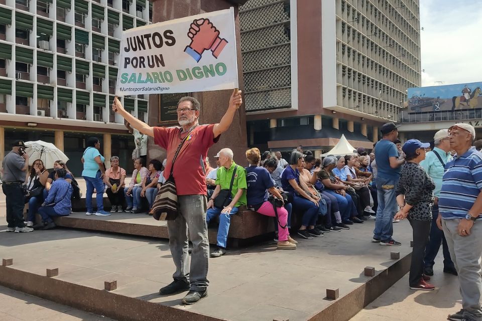protesta Trabajadores aguinaldos