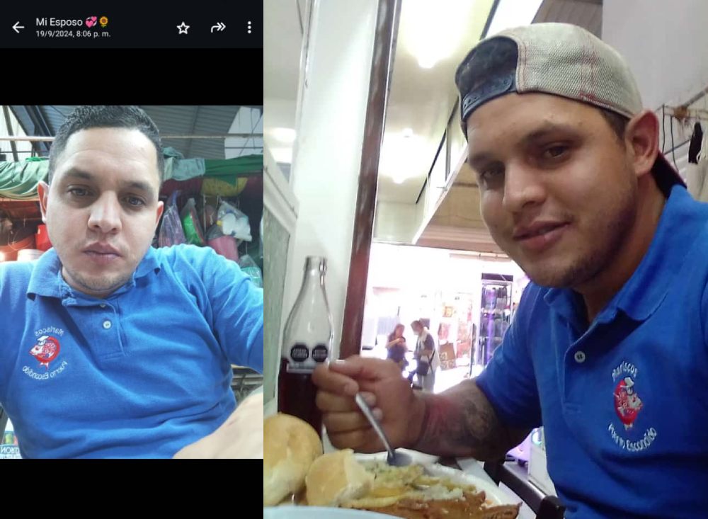 Carlos Uzcátegui mientras trabajaba en una marisquería en Ciudad de México | Cortesía