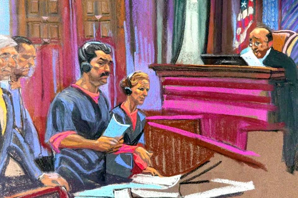 Caricatura Dibujo audiencia Maduro Cilia juicio