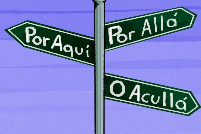 Por aquí, por allá