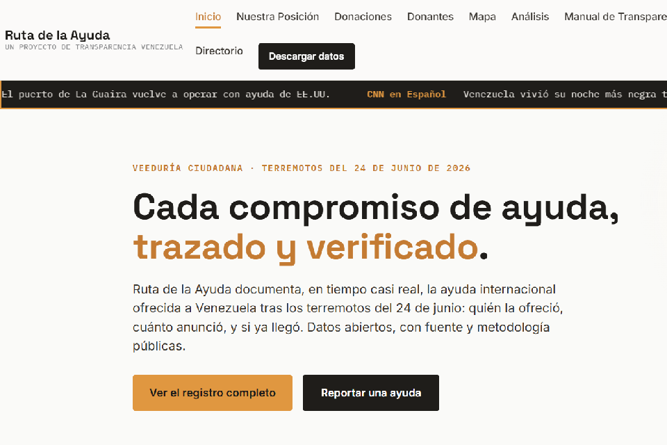 ruta de la ayuda - transparencia venezuela